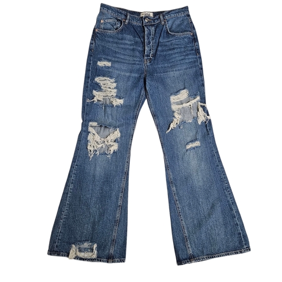 We The Free New Dawn Flare Destruction Jeans Size 29 - Picture 1 of 10